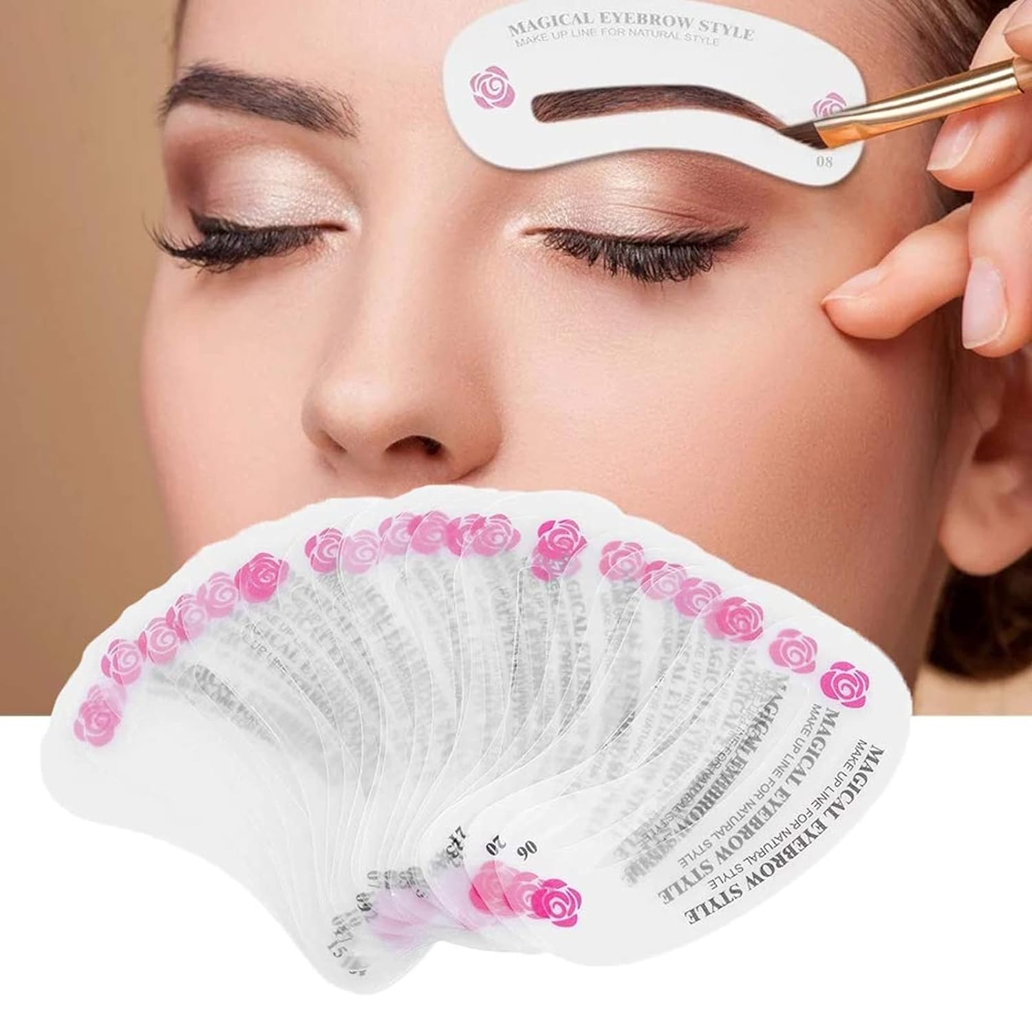 24 PCS Eyebrow Shaping Stencils Kit